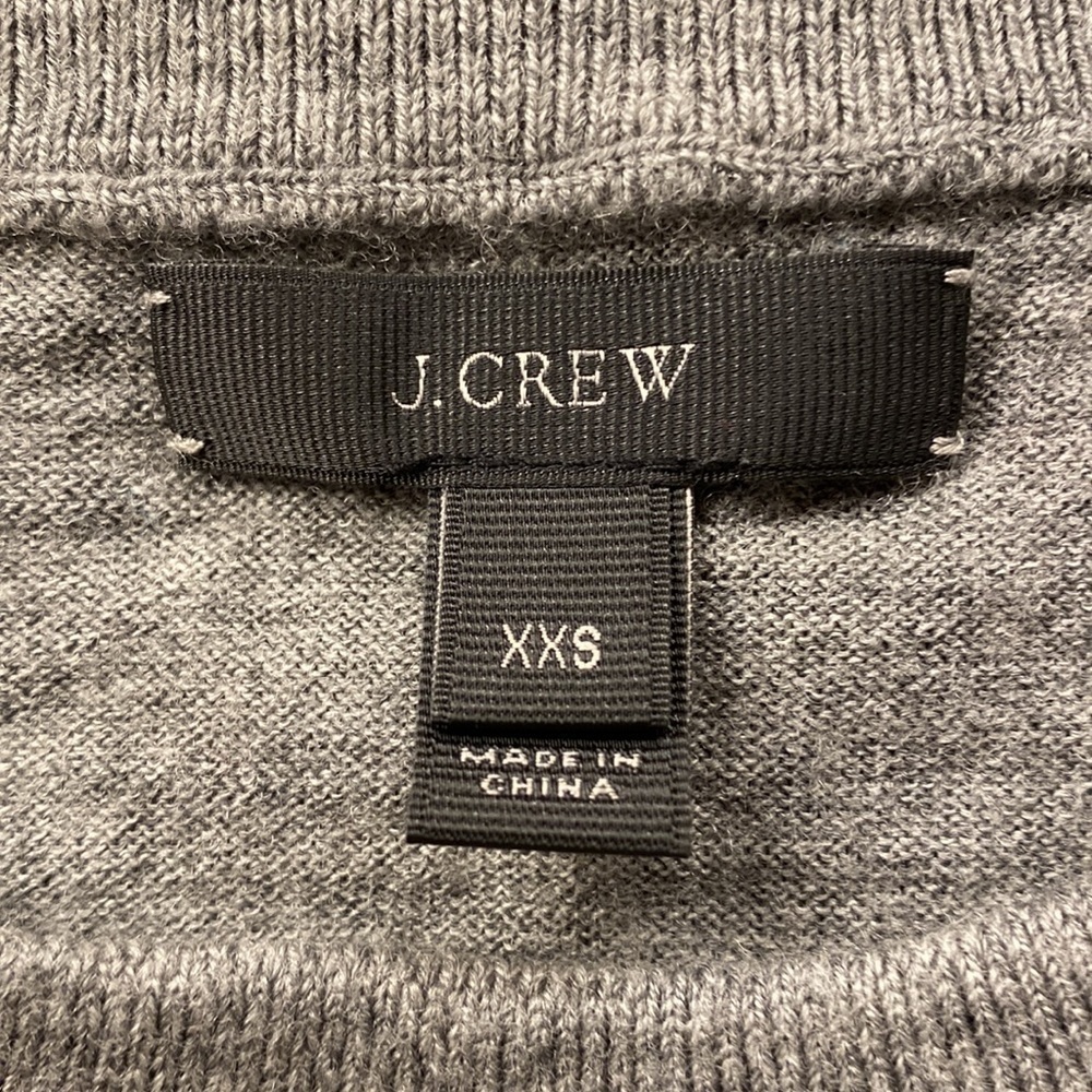 J Crew XXS Rhinestone Plaid Sweater Heather Grey NWOT - Picture 9 of 11